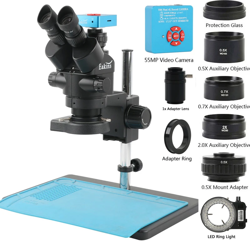 Digital Magnifier Reading - Zestaw trójokularowego mikroskopu stereo z zoomem