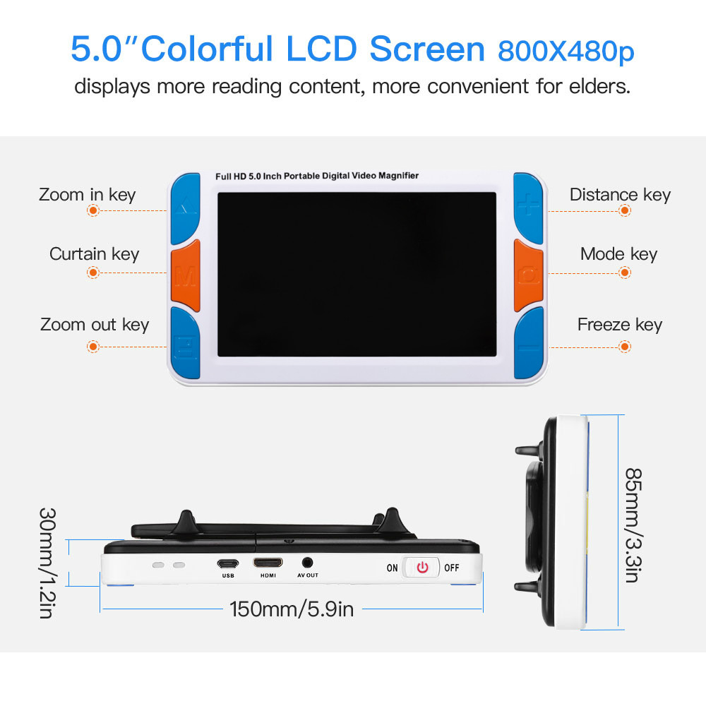 Eyoyo 5.0' Calowy LCD 3-48X Pr – Digital Magnifier Reading recenzja i cena